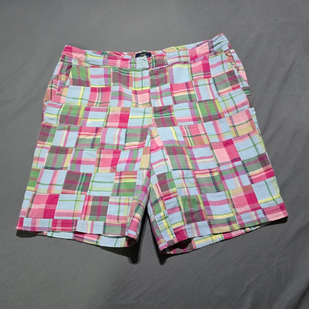 Brooks Brothers Patchwork Shorts Men 16 Multi Color Plaid Madras Cotton 346